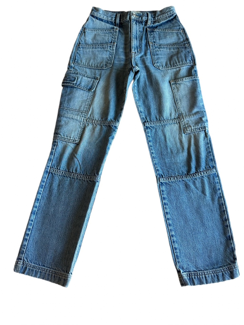 SLVRLAKE Savior Cargo Jeans Light Wash Straight Leg Size 27